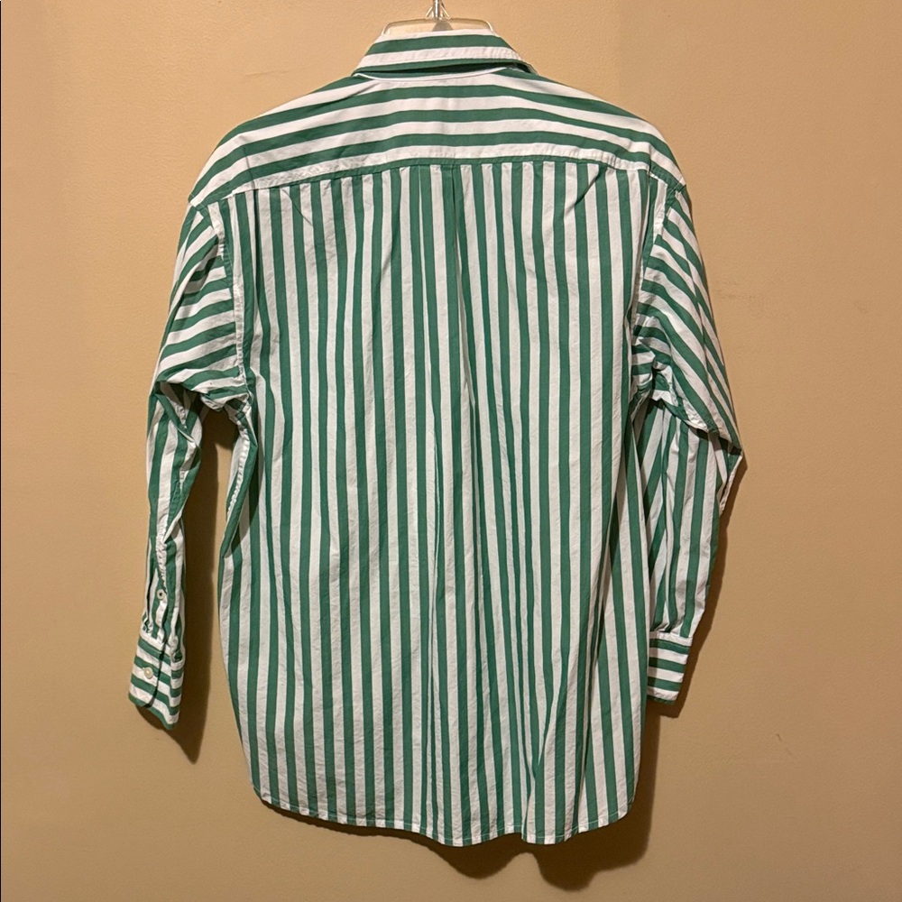 J Crew Women’s Green and White Striped Button down Shirt - Picture 7 of 9